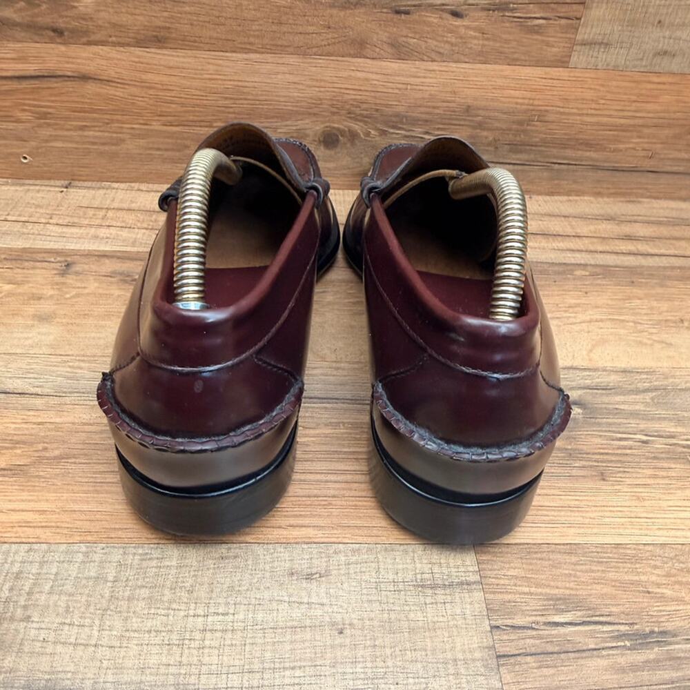 LL Bean Leather Penny Loafers Mens 9.5D Burgundy Cordovan Slip On Classic - Picture 5 of 7
